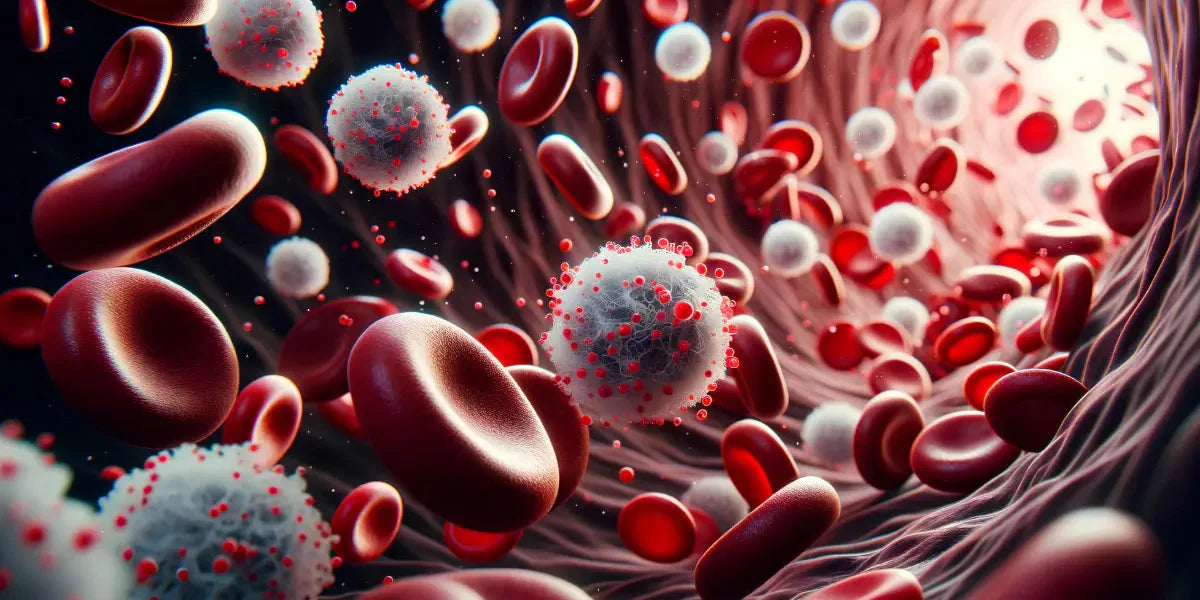 Zoom sur les globules rouges et blancs