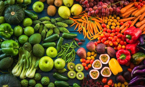 Plusieurs types de fruits et légumes