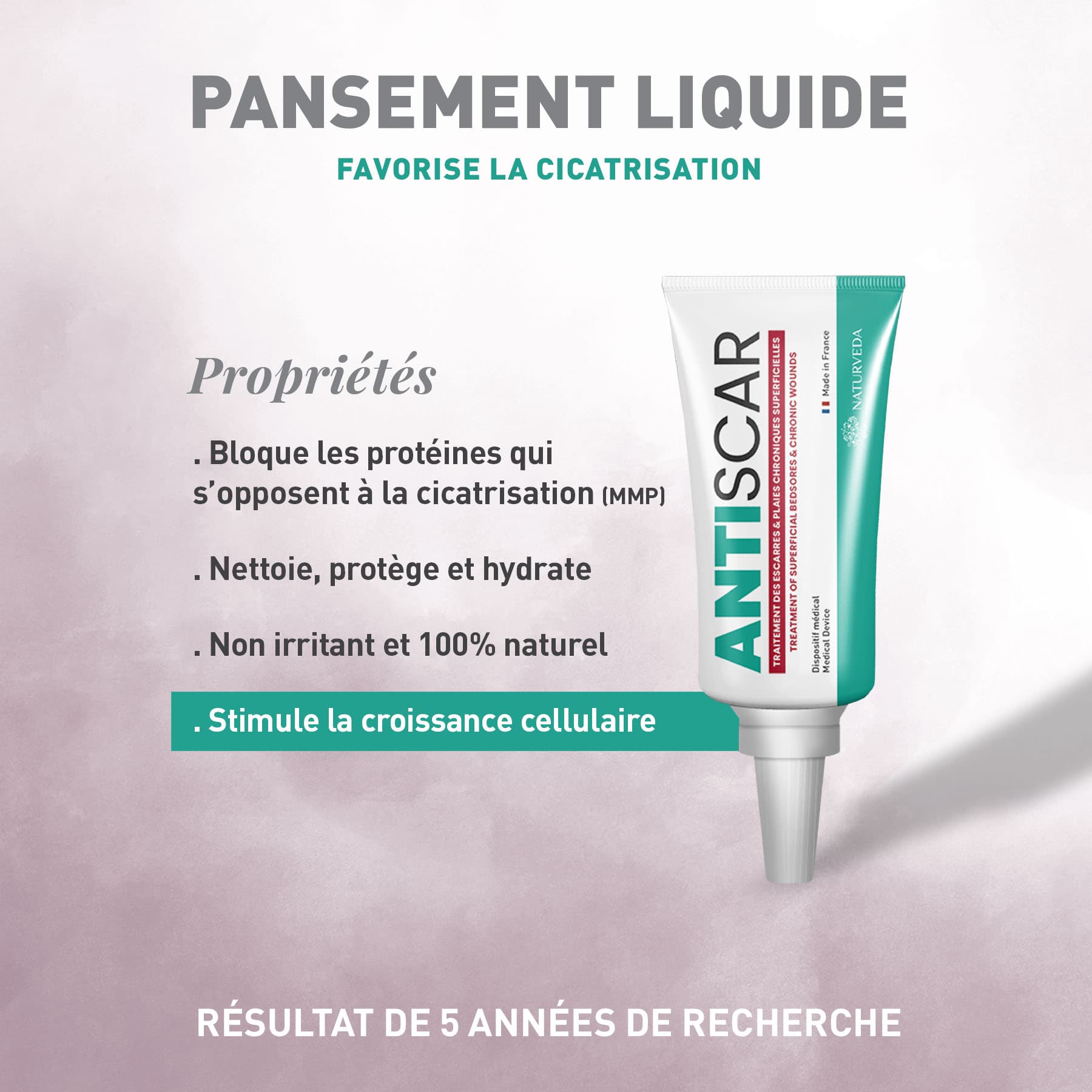 ANTISCAR treatment for chronic wounds and ulcers 