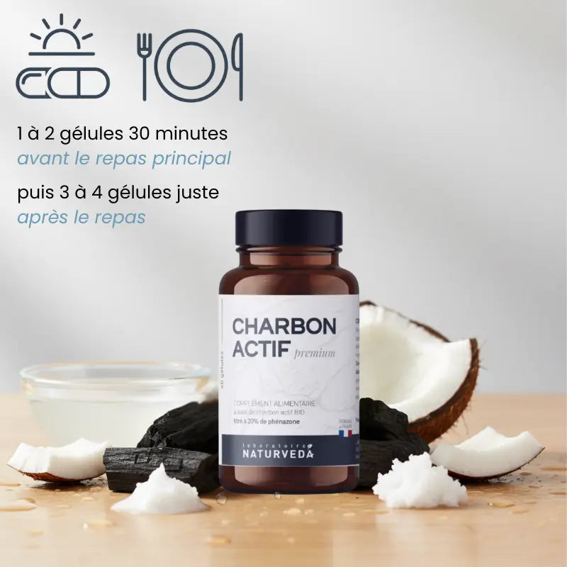 Charbon actif végétal - Complément Alimentaire pour les Ballonnements